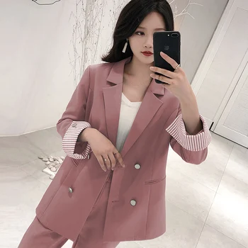 Elegant Pink Costume Femme Double Breasted Blazer Coat+Button Pencil Pant Woman Suit Plus Size Autumn Winter 2 Piece Set
Elegant Pink Costume Femme Double Breasted Blazer Coat+Button Pencil Pant Woman Suit Plus Size Autumn Winter 2 Piece Set