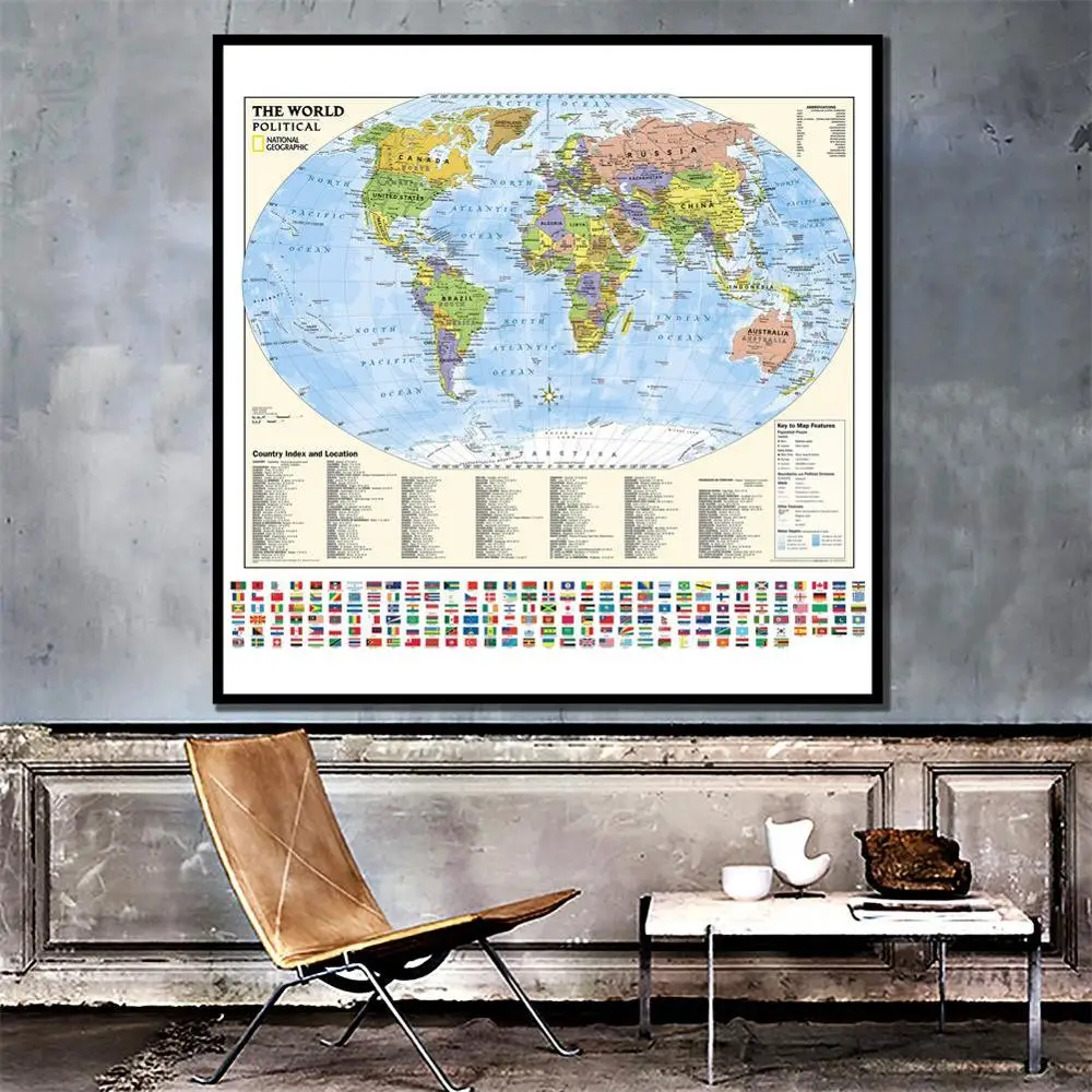 60x60 inches The World Political Map With Country Index And Location HD Wall Decor Canvas Painting
60x60 inches The World Political Map With Country Index And Location HD Wall Decor Canvas Painting