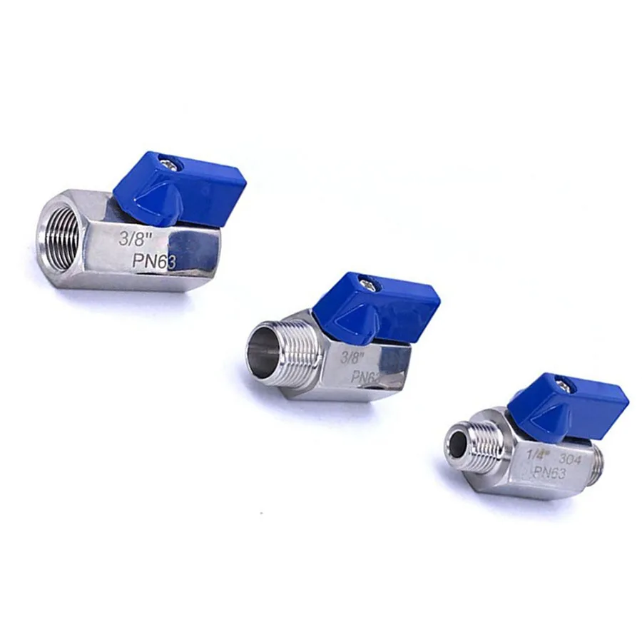 Sanitary SS304 Mini Ball Valve 1/8" 1/4" 3/8" 1/2" 3/4" 1" BSP Female Male Thread Mini Ball Valve for Water Oil Gas
Sanitary SS304 Mini Ball Valve 1/8" 1/4" 3/8" 1/2" 3/4" 1" BSP Female Male Thread Mini Ball Valve for Water Oil Gas