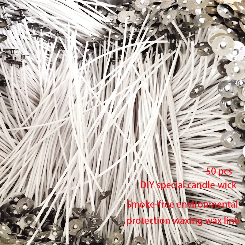 50PCS diy candle material soy wick aromatherapy wax cotton with bottom support pure smokeless | Украшения и аксессуары