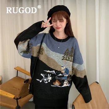 RUGOD 2019 New Women Sleigh Embroidery Knitted Sweater Korean Chic Temperament Sweater O-neck Long Sleeve Pullover Autumn Coat
RUGOD 2019 New Women Sleigh Embroidery Knitted Sweater Korean Chic Temperament Sweater O-neck Long Sleeve Pullover Autumn Coat
