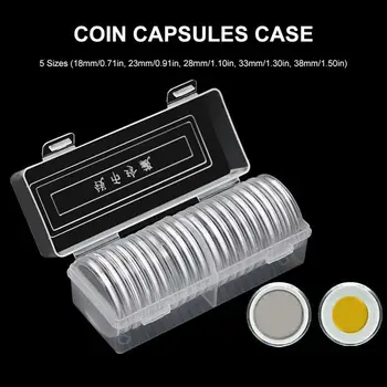 20 Coin Capsules with 5 Sizes Protect Gasket and 1 Plastic Storage Box for 18mm/23mm/28mm/33mm/38mm Coins Collection
20 Coin Capsules with 5 Sizes Protect Gasket and 1 Plastic Storage Box for 18mm/23mm/28mm/33mm/38mm Coins Collection