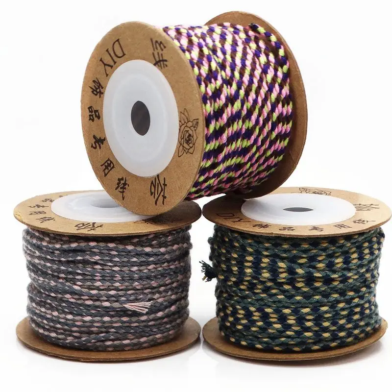 2.0mm thick three-color four-strand cotton cotton multicolored thread DIY bracelet rope elasticized rope necklace rope 20m rol
2.0mm thick three-color four-strand cotton cotton multicolored thread DIY bracelet rope elasticized rope necklace rope 20m rol