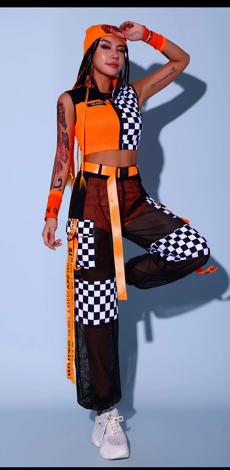 FREE SHIPPING Women Hip Hop Dance Cheerleader Costumes Festival Outfit JKP5906
