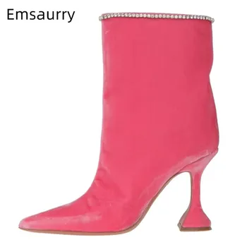 Multy Colors Boots Women Slip On Decor Crystal Bottes Point Toe Chic Goblet High Heels Botas 2020 Fall Hot Sell Boots Women 43 
Multy Colors Boots Women Slip On Decor Crystal Bottes Point Toe Chic Goblet High Heels Botas 2020 Fall Hot Sell Boots Women 43