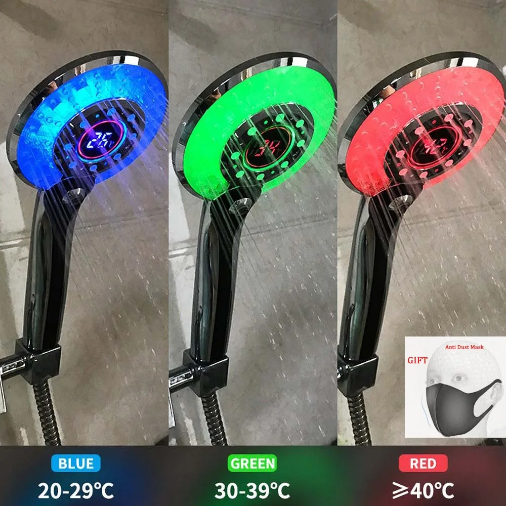 LED Shower Head Digital Temperature Control Shower Sprayer 3 Spraying Mode Water Saving Shower Filter
LED Shower Head Digital Temperature Control Shower Sprayer 3 Spraying Mode Water Saving Shower Filter