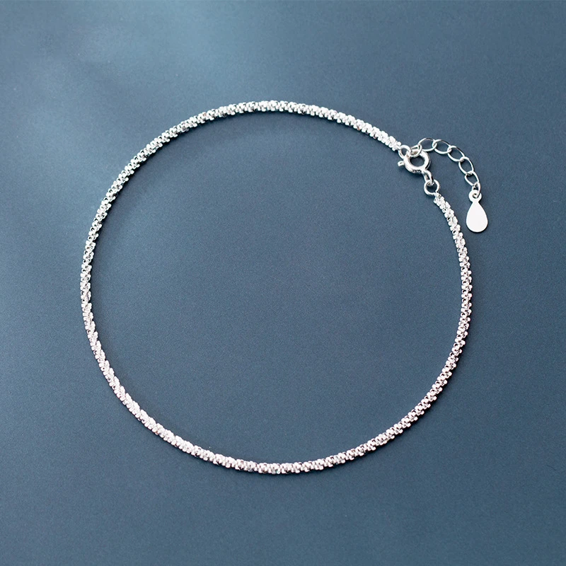 925 Solid Sterling Silver Elegant Fine Jewelry Gypsophila 24CM Chain Anklet For Women Summer Fashion Silver Jewelry Gift 
925 Solid Sterling Silver Elegant Fine Jewelry Gypsophila 24CM Chain Anklet For Women Summer Fashion Silver Jewelry Gift