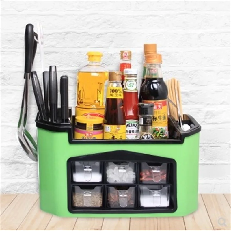 Double Layers 6 Grids Seasoning Pots Multifunctional Kitchen Spice Container for Tableware Condiment Knives Holder Shelf
Double Layers 6 Grids Seasoning Pots Multifunctional Kitchen Spice Container for Tableware Condiment Knives Holder Shelf