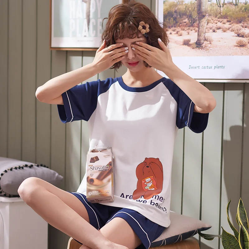 7328 # Solid Color Wu Face Bear Pullover FN Short Sleeve Shorts Pajamas Homewear Set Series
7328 # Solid Color Wu Face Bear Pullover FN Short Sleeve Shorts Pajamas Homewear Set Series