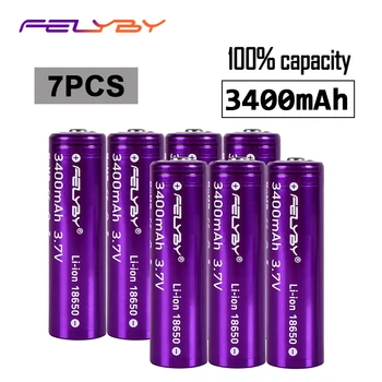 FELYBY 7PCS 18650 3.7v li-ion rechargeable battery au lithium accu 100% New Original li-ion 18650 battery 3400mAh
FELYBY 7PCS 18650 3.7v li-ion rechargeable battery au lithium accu 100% New Original li-ion 18650 battery 3400mAh