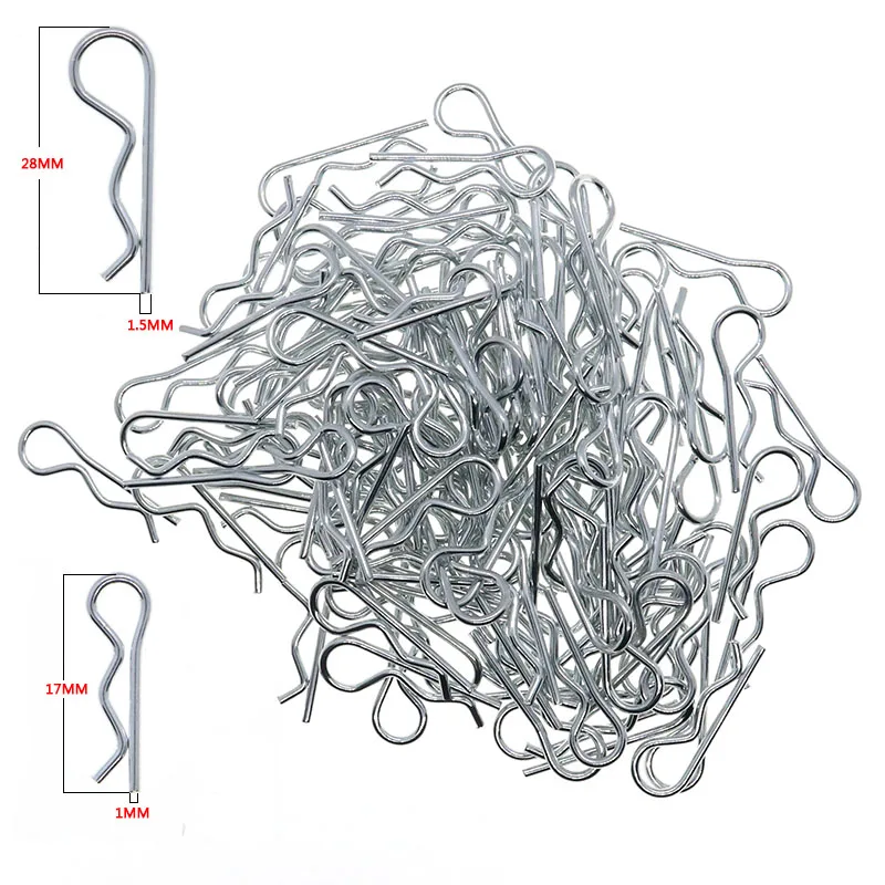 1:8 1:10 1:14 1:18 Universal Scale Bend Body Clips Pins Sliver Black Buggy Shell RC Car Parts For Redcat HPI Himoto HSP Truck