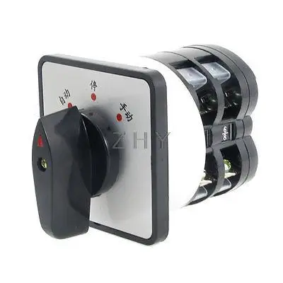 AC380V 12A on/off/on Rotary Cam Universal Changeover Switch
AC380V 12A on/off/on Rotary Cam Universal Changeover Switch