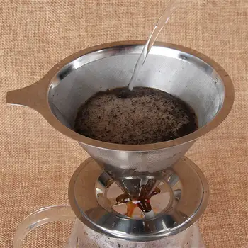 Coffee Filters Stainless Pour Over Cone Bar Wine Hopper Filter Dripper Double Layer Mesh Paperless Strainer Home
Coffee Filters Stainless Pour Over Cone Bar Wine Hopper Filter Dripper Double Layer Mesh Paperless Strainer Home