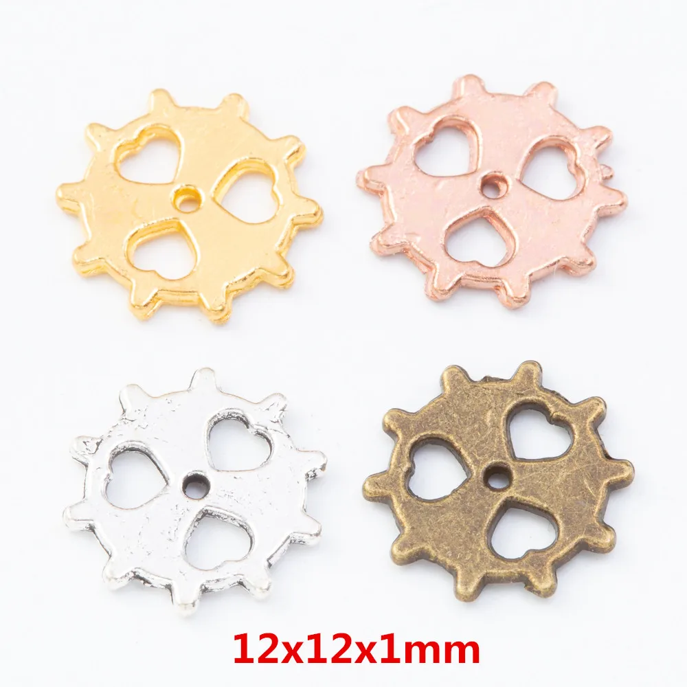 

140 pieces of retro metal zinc alloy gear pendant for DIY handmade jewelry necklace making 7830
