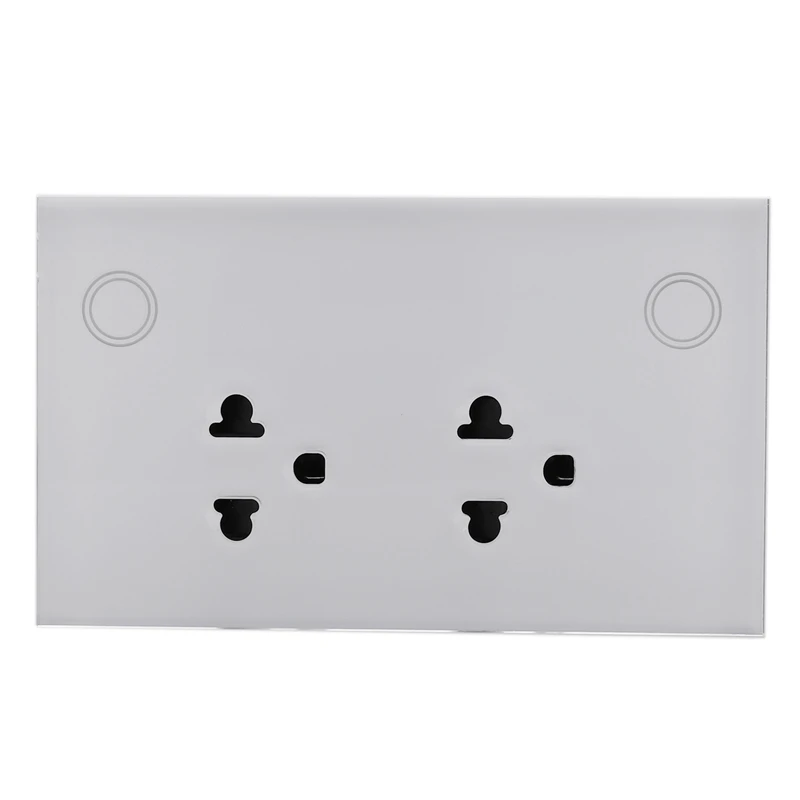 Smart 3 Pin Double WIFI Socket 10A for Thailand,Press Glass Panel WIFI Outlet,Voice and APP Control By Alexa & Google(US Plug)
Smart 3 Pin Double WIFI Socket 10A for Thailand,Press Glass Panel WIFI Outlet,Voice and APP Control By Alexa & Google(US Plug)
