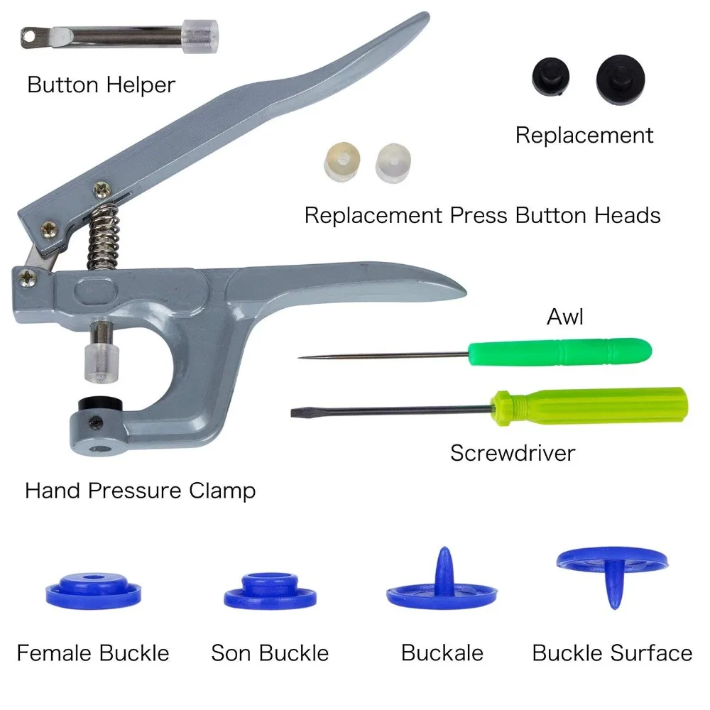 1Set Metal Press Pliers Tools Used for T3 T5 T8 Kam Button Fastener Snap Pliers T5 Plastic Resin Press Stud Cloth Diaper 3