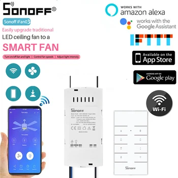 SONOFF IFan03 Ceiling Fan Controller Smart Switch WiFi Smart Ceiling Fan Light 433 RF Remote Control Work With Alexa Google Home
SONOFF IFan03 Ceiling Fan Controller Smart Switch WiFi Smart Ceiling Fan Light 433 RF Remote Control Work With Alexa Google Home
