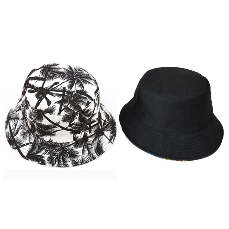 Fashion Dairy Cow Striped Bucket Hat Two Side Wear UniCute Bob Caps Hip