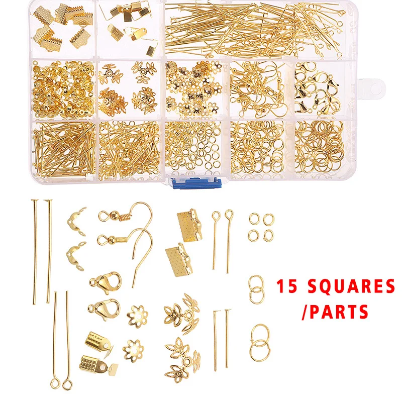 640Pcs/Set Jewelry Making Kits Necklace Chain Earring Hooks Head Pins Jump Rings Lobster clasp DIY Jewelry Findings Set Supplies
640Pcs/Set Jewelry Making Kits Necklace Chain Earring Hooks Head Pins Jump Rings Lobster clasp DIY Jewelry Findings Set Supplies