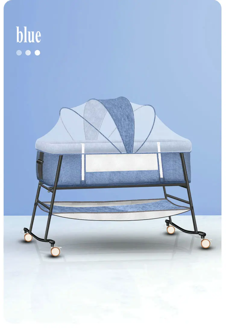 Baby Crib European Multifunctional Baby Bed Foldable Portable Bedside Bed Shaker Newborn Cradle Portable Kids Bed