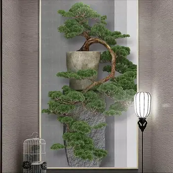 CJSIR New Chinese Zen Three-dimensional Pine Tree Porch Decorative Painting Custom Large Mural Green Wallpaper Mural Home Deocr 
CJSIR New Chinese Zen Three-dimensional Pine Tree Porch Decorative Painting Custom Large Mural Green Wallpaper Mural Home Deocr