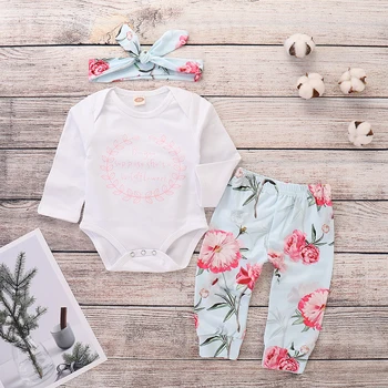 PatPat 3-piece Romper Floral Pants Headband Set for Baby Girl Bottom Snap Elastic Waist Cotton Top Pants Turban 
PatPat 3-piece Romper Floral Pants Headband Set for Baby Girl Bottom Snap Elastic Waist Cotton Top Pants Turban