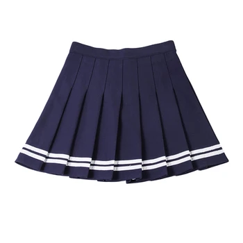 Summer School Women Striped Elastic High Waist Pleated Mini Skirt with Pants 2020 hot 
Summer School Women Striped Elastic High Waist Pleated Mini Skirt with Pants 2020 hot