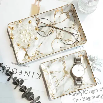 Nordic Jewelry Storage Tray Marble Pattern Ceramic Minimalist Dessert Storage Plate Office Table Phnom Penh Makeup Organizer
Nordic Jewelry Storage Tray Marble Pattern Ceramic Minimalist Dessert Storage Plate Office Table Phnom Penh Makeup Organizer