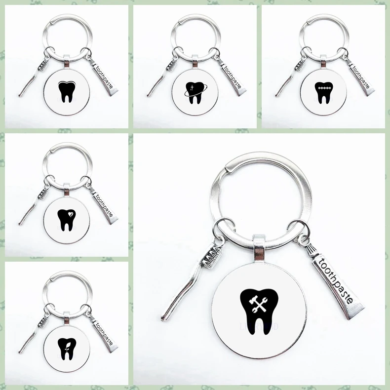Creative Handmade Mini Pendant Keychain Toothpaste Toothbrush Protection Teeth Personality Fashion Jewelry Gift | Украшения и