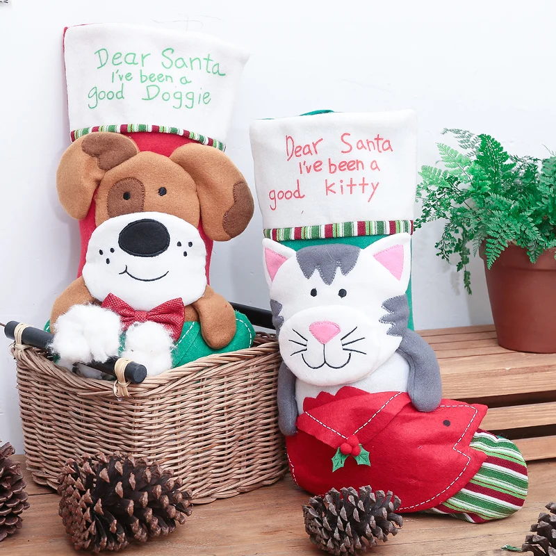 1pc Christmas Socks Gift Bag Decoration Props Cat Dog Pattern Candy Bag Christmas Tree Pendant Christmas Stockings Home Party
1pc Christmas Socks Gift Bag Decoration Props Cat Dog Pattern Candy Bag Christmas Tree Pendant Christmas Stockings Home Party