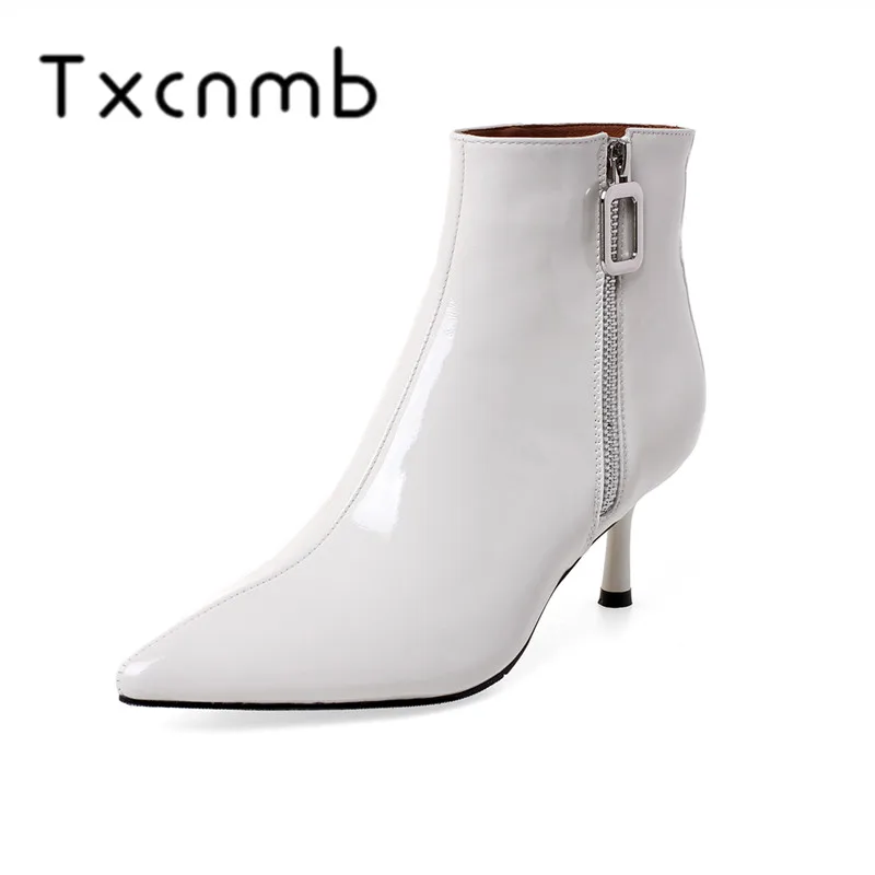 TXCNMB Black High Heels Women Ankle Boots Genuine Leather Ladies Boots Shoes for Autumn Zipper Size 43 Rubber Boots
TXCNMB Black High Heels Women Ankle Boots Genuine Leather Ladies Boots Shoes for Autumn Zipper Size 43 Rubber Boots