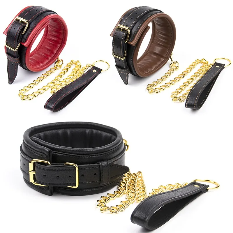 

Adjustable PU Leather Neck Collar BDSM Adult Games Bondage Gear Sex Position Aid Fetish Submissive Slave Cosplay Erotic Flirting