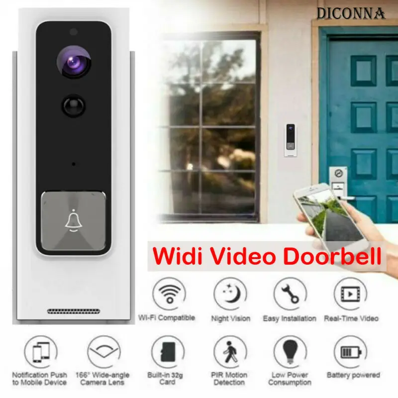 WiFi Wireless Video Doorbell Two-Way Talk Real time Smart Visual Door Bell Home Security Camera Connect Mobile Phone App
WiFi Wireless Video Doorbell Two-Way Talk Real time Smart Visual Door Bell Home Security Camera Connect Mobile Phone App
