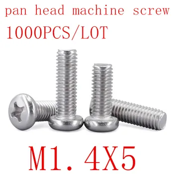 1000PCS M1.4*5 m1.4x5 DIN7985 GB818 Stainless Steel Cross Recessed Pan Head Screws Phillips Screws Bolts
1000PCS M1.4*5 m1.4x5 DIN7985 GB818 Stainless Steel Cross Recessed Pan Head Screws Phillips Screws Bolts