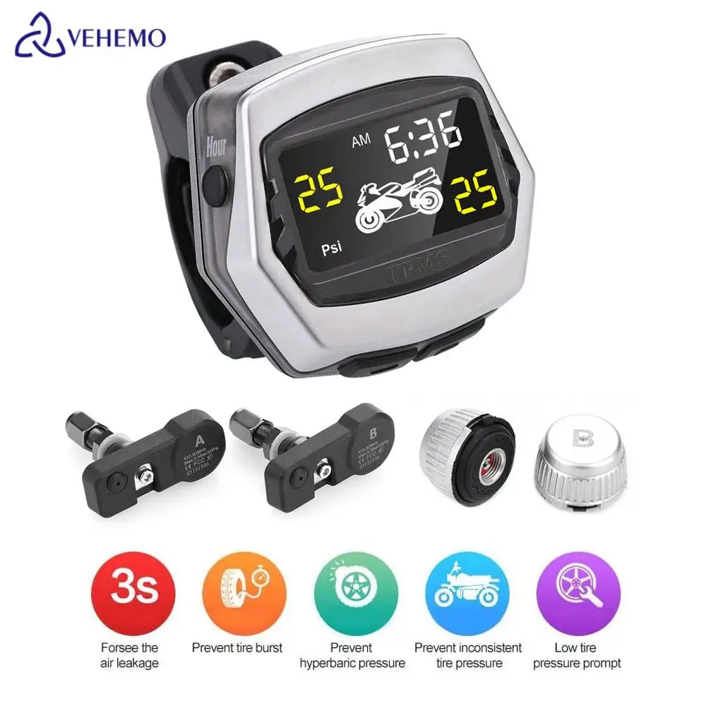 VEHEMO Xiaofei TPMS motorcycle tire temperature and pressure monitoring includes 2pcs sensor
VEHEMO Xiaofei TPMS motorcycle tire temperature and pressure monitoring includes 2pcs sensor