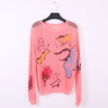 Runway Casual Graffiti Print Loose Women Sweater Elegant Hollow Out Knitted Jumper Female Spring Autumn Ladies Pullover Oversize
Runway Casual Graffiti Print Loose Women Sweater Elegant Hollow Out Knitted Jumper Female Spring Autumn Ladies Pullover Oversize