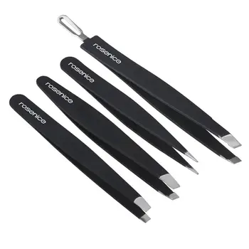 Rosenice 4pcs Professional 401 Stainless Steel Slant Tip Tweezer Best Precision Eyebrow Tweezers Kit with Rubber Painted (Black)
Rosenice 4pcs Professional 401 Stainless Steel Slant Tip Tweezer Best Precision Eyebrow Tweezers Kit with Rubber Painted (Black)