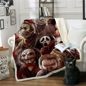 Newest Horror Movie Child of Play Character Chucky Blanket Gothic Sherpa Fleece Wearable Throw Blanket Microfiber Bedding 01
Newest Horror Movie Child of Play Character Chucky Blanket Gothic Sherpa Fleece Wearable Throw Blanket Microfiber Bedding 01
