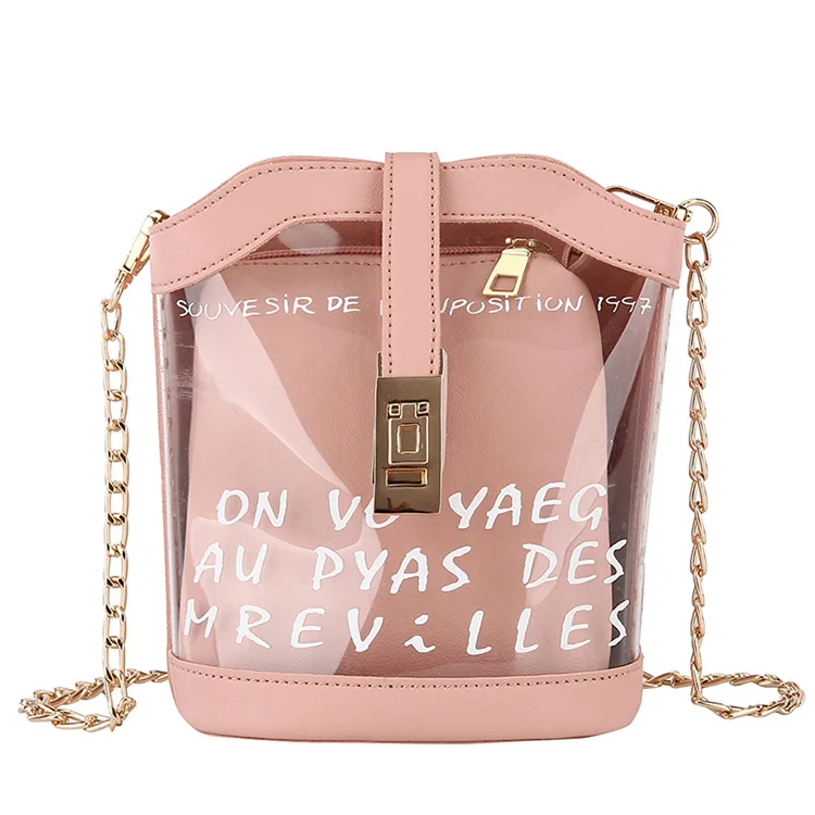2019 Summer New Style I Transparent Different Size Bags Jelly Bag Women's Korean-style Shoulder Metal Chain Shoulder Bucket Bag
2019 Summer New Style I Transparent Different Size Bags Jelly Bag Women's Korean-style Shoulder Metal Chain Shoulder Bucket Bag