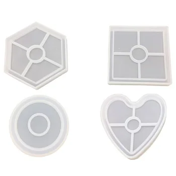 

Silicone Coaster Molds Epoxy Resin Molds 4Pcs Resin Casting Molds For Coasters Candle Holders Flower Pot Holders Bowl Mat Etc In