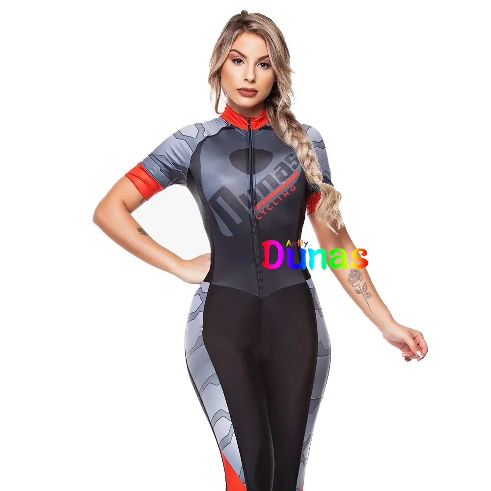 

Dunas Women's Cycling Set Red Pro Triathlon Store Full Tracksuits Pedal Clothing Cycling Monkey Professional GEL Jumpsuit Summer