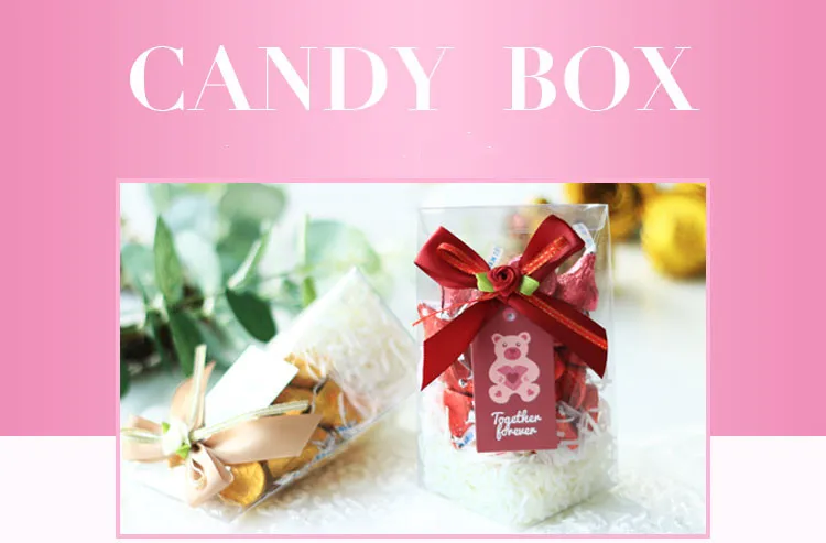 8cm 10pcs romantic pvc transparent wedding gift box baby shower