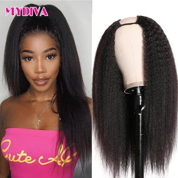 U Part Wig Human Hair 180 Density Glueless Brazilian Hair Kinky Straight Wig Remy Human Hair Wig Can Be Permed Mydiva Hair 
U Part Wig Human Hair 180 Density Glueless Brazilian Hair Kinky Straight Wig Remy Human Hair Wig Can Be Permed Mydiva Hair