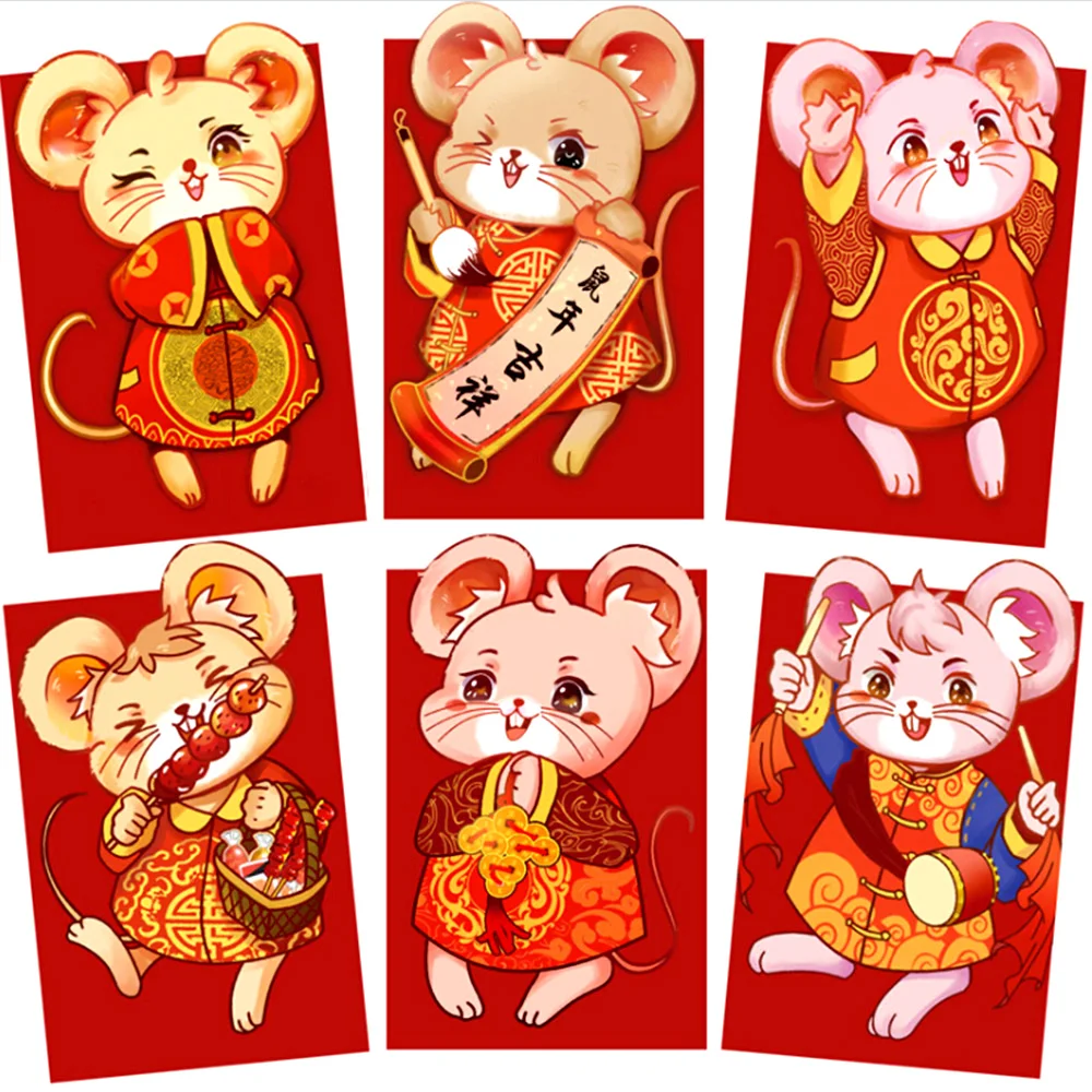 6 Pcs Red Money Envelope for 2020 New Year Chinese Spring Fesitval Year Geely Red Packet Bag Rat Pattern Money Bags
6 Pcs Red Money Envelope for 2020 New Year Chinese Spring Fesitval Year Geely Red Packet Bag Rat Pattern Money Bags