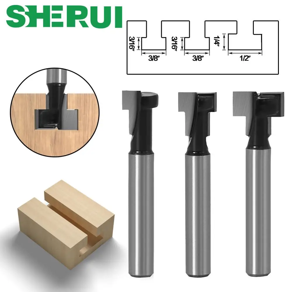 1pc 1/4" Shank 6mm T-Slot Cutter Router Bit Set Hex Bolt Key Hole Bits T Slotting Milling for Wood Woodworking | Инструменты