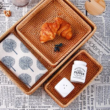 Handmade Rattan Basket Hand-Woven Storage Box Snack Bread Fruit Food Breakfast Display Serving Tray Desktop Organizer Home Decor
Handmade Rattan Basket Hand-Woven Storage Box Snack Bread Fruit Food Breakfast Display Serving Tray Desktop Organizer Home Decor