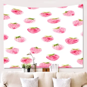 Pink Girly Heart Strawberry Prints Tapestry Fruit Pattern Series Tapestry Landscape Living Room Balcony Hallway Bathroom Wall
Pink Girly Heart Strawberry Prints Tapestry Fruit Pattern Series Tapestry Landscape Living Room Balcony Hallway Bathroom Wall