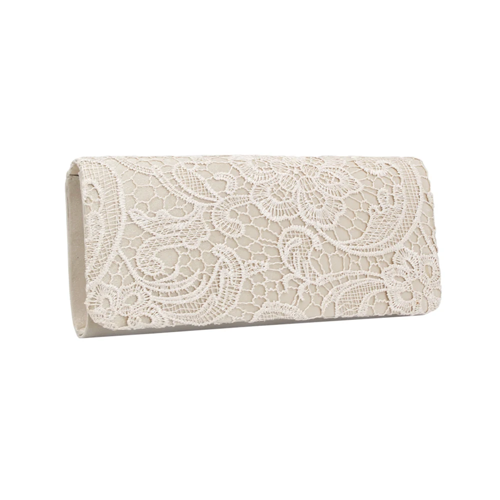 

Popular Lace Evening Clutch Bags Simple Decent Flower Pattern Lady Woman Evening Bag for Special Event Shopping Dating Wedding