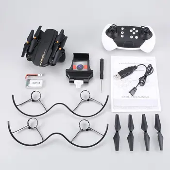 RC Drone Foldable Drone RC Quadcopter with Wifi with app Camera Live Video 0.3MP 2.4Ghz 6 axis Altitude Hold Headless Mode
RC Drone Foldable Drone RC Quadcopter with Wifi with app Camera Live Video 0.3MP 2.4Ghz 6 axis Altitude Hold Headless Mode