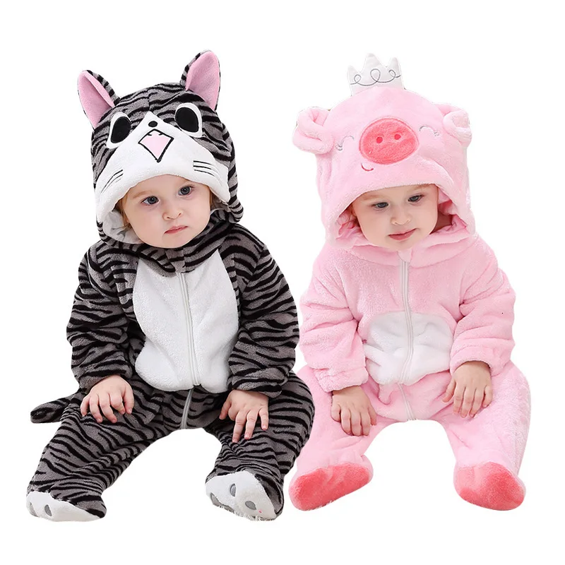 Фото Детская зимняя одежда теплый комбинезон для новорожденных костюм с капюшоном в